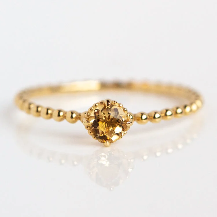 women’s handmade rings-Solid Gold Sunny Citrine Ring