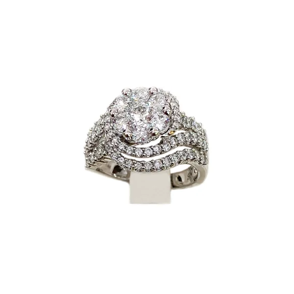 women’s oval diamond engagement rings-14k White Gold Diamond Ring