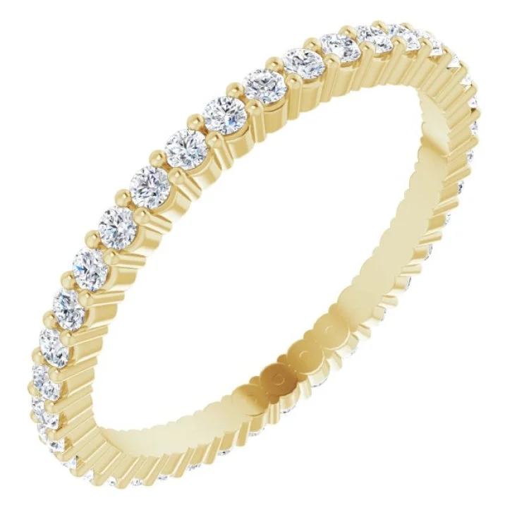 women’s engagement rings-14K Yellow 1/2 CTW Lab-Grown Diamond Eternity Band Size 4