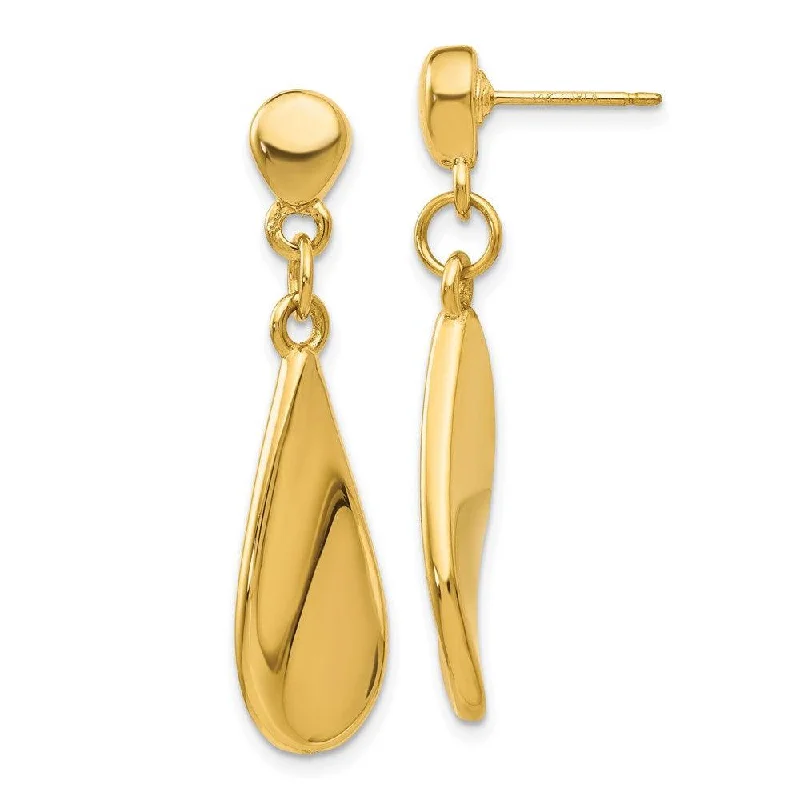 women’s oval earrings-14k Tear Drop Dangle Post Earrings