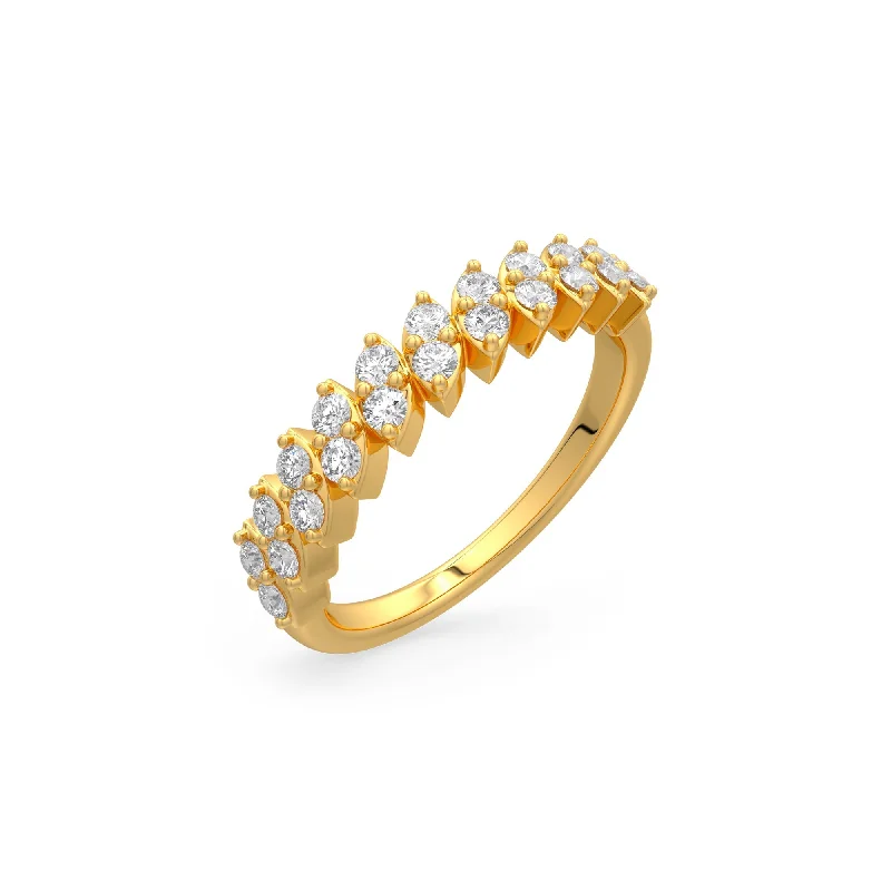 women’s fancy diamond rings-Marquise Illusion Band