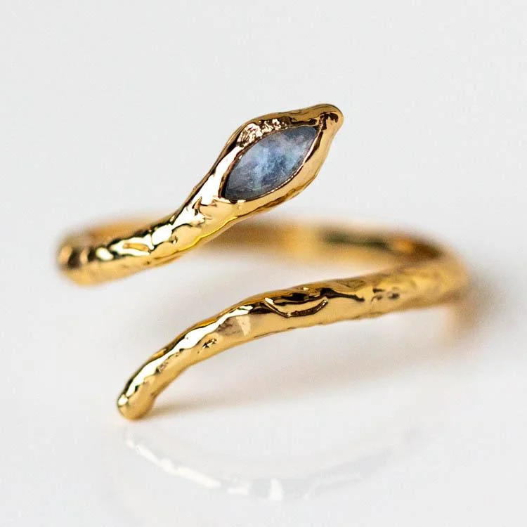 women’s sapphire engagement rings-Mystic Serpent Ring in Labradorite