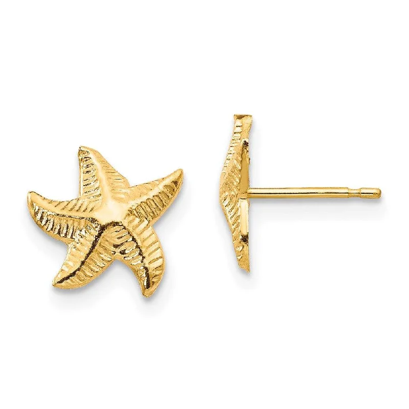 women’s cubic zirconia earrings-Madi K Kid's 14k  Starfish Post Earrings