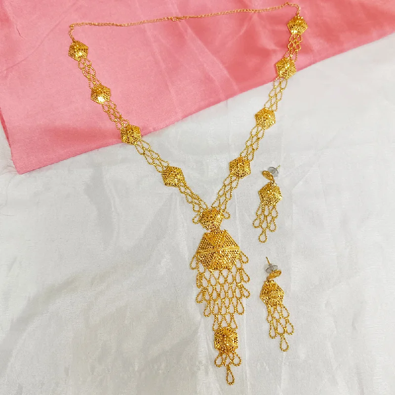 women’s trendy necklaces-Darshana Jewels Gold Plated Necklace Set