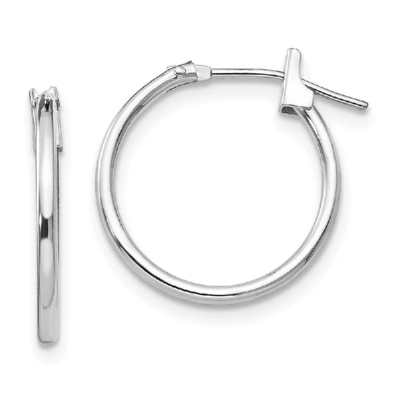 women’s small hoop earrings-Madi K Kid's 14k White Gold  1.25mm Hoop Earrings