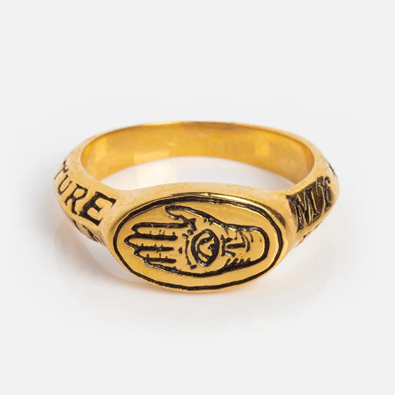 women’s yellow gold rings-Future In My Hands Signet Ring