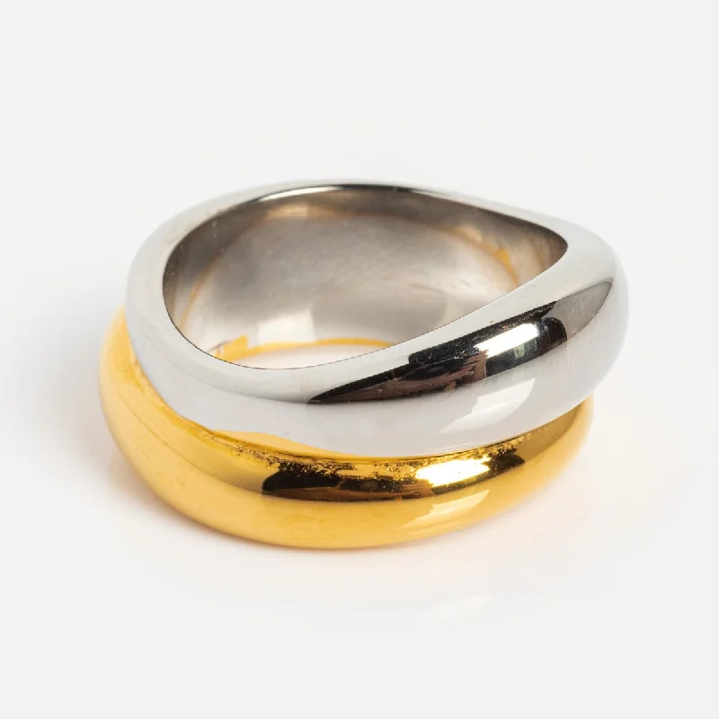 women’s classy rings-Two Tone Ring