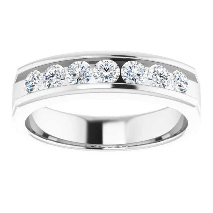 women’s silver rings-14K White 7/8 CTW Natural Diamond Band