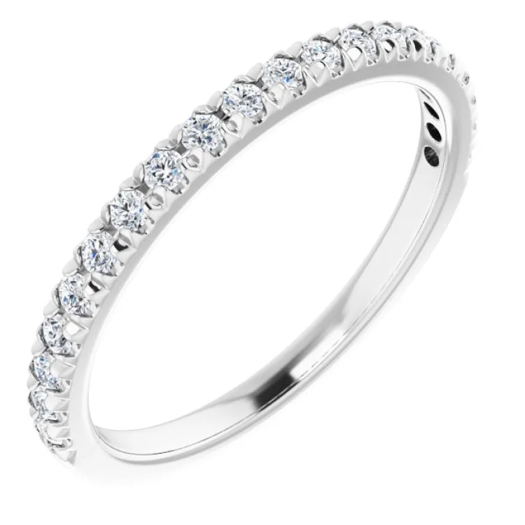 women’s classy rings-14K White 1/4 CTW Lab-Grown Diamond French-Set Anniversary Band