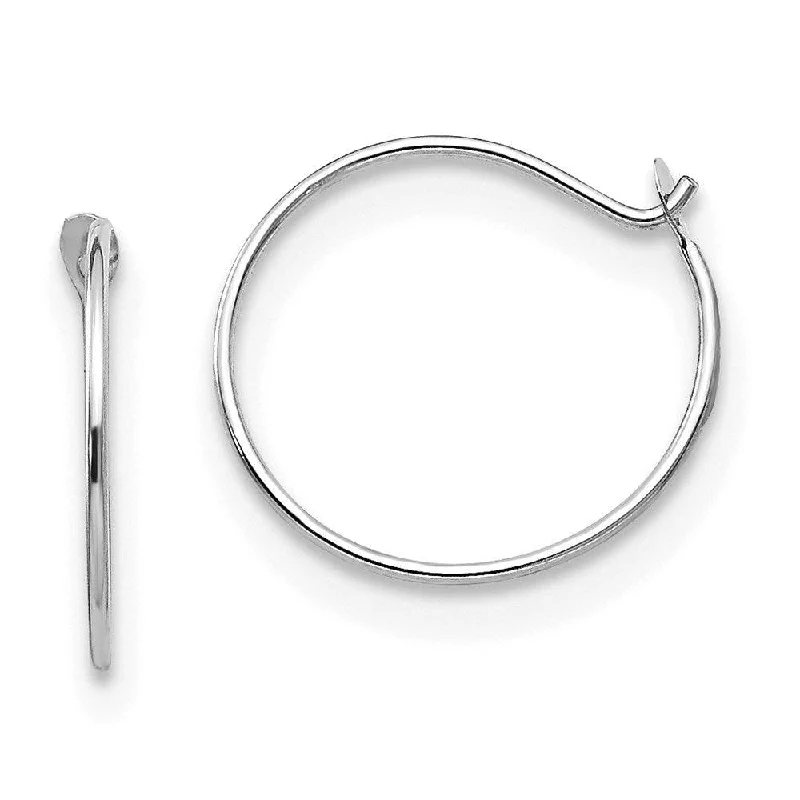 women’s statement gemstone earrings-Madi K Kid's 14k White Gold  Sm. Endless Hoop Earrings