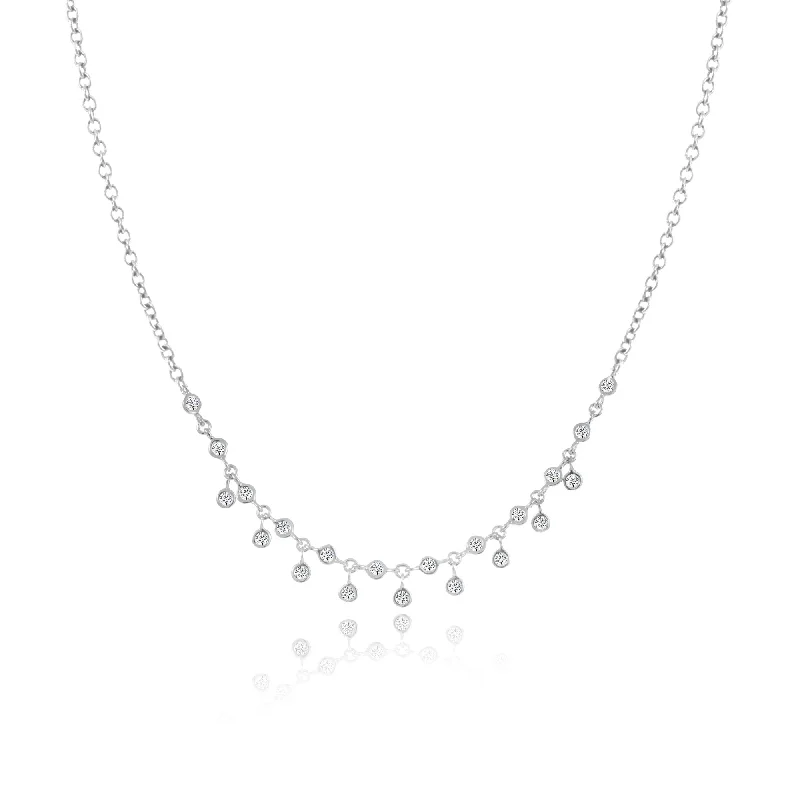 women’s silver chain necklaces-Bezel Diamond Necklace