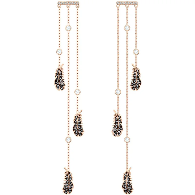 women’s modern earrings-Swarovski Women's Earrings - Naughty Chandelier Pierced Rose Gold Plated | 5497873