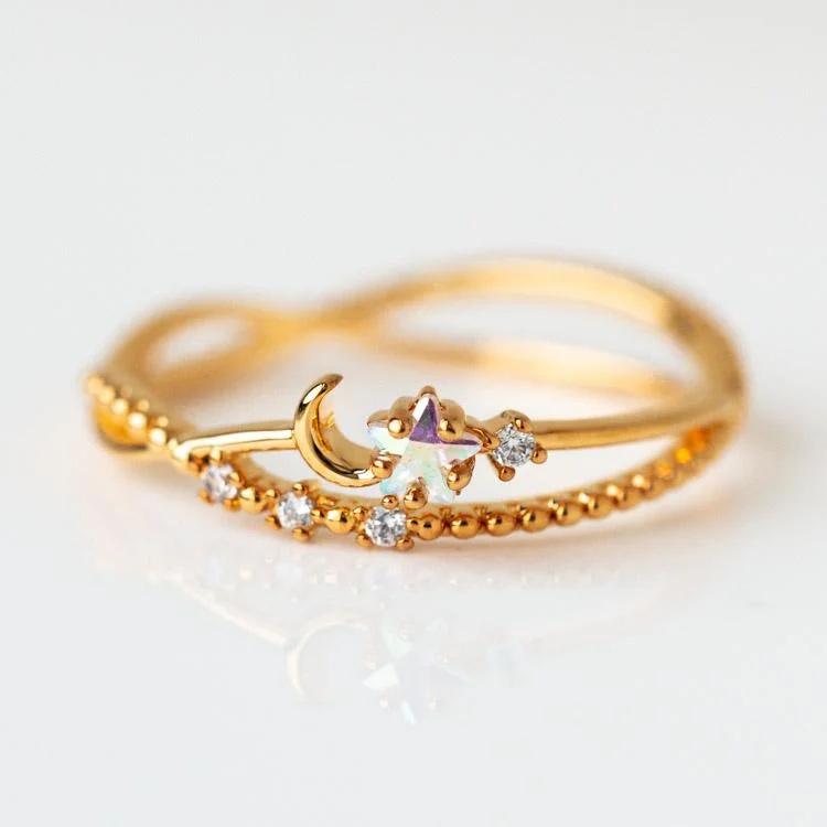 women’s rose gold rings-Luna Sparkle Ring