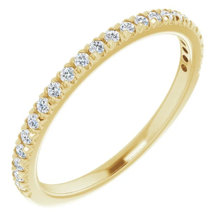 women’s classic engagement rings-14K Yellow 1/4 CTW Lab-Grown Diamond French-Set Anniversary Band