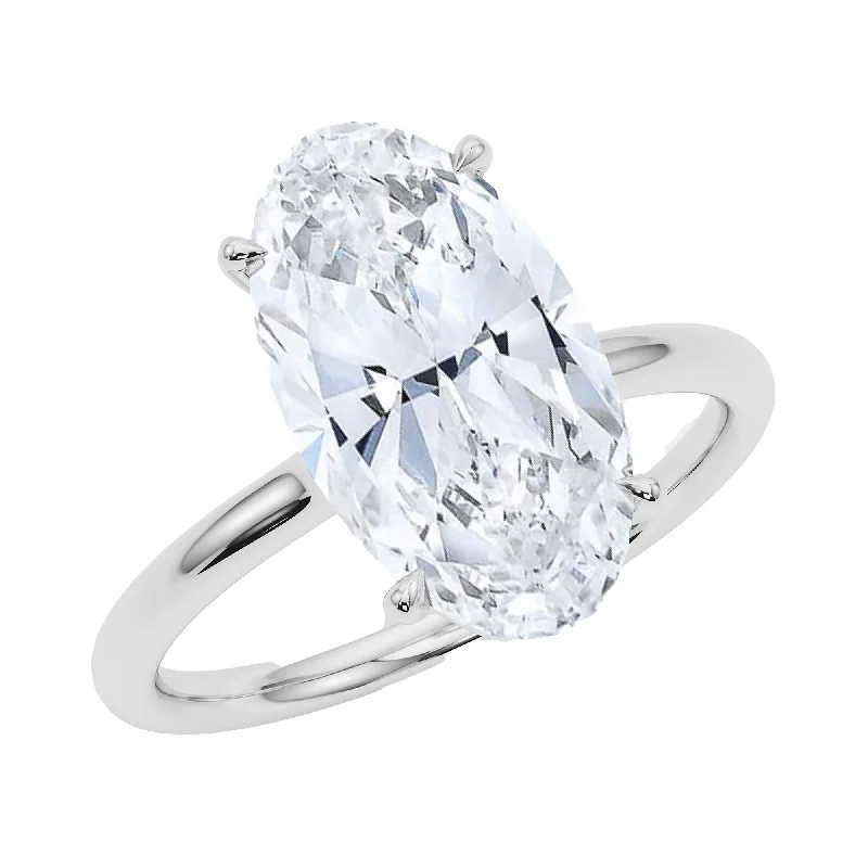 women’s antique-style engagement rings-Moval Diamond Ring