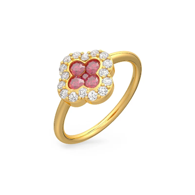 women’s infinity rings-Ruby Clover Éclat Ring