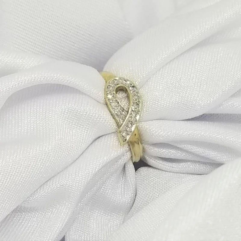 women’s white gold engagement rings-Ribbon Silhouette Design Gold Diamond Ring