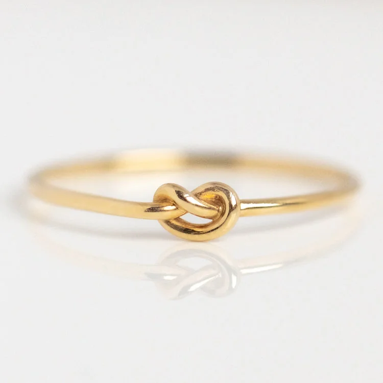 women’s geometric rings-Solid Gold Simple Knot Ring