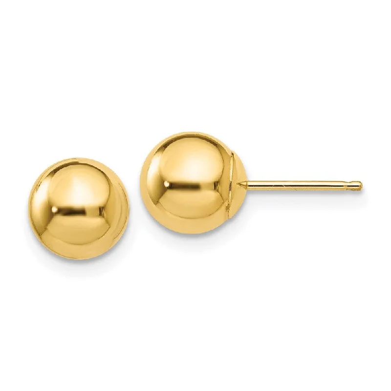 women’s cute earrings-14k Polished 7mm Ball Post Earrings