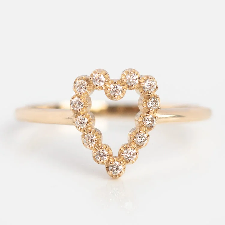 women’s fashion rings-Sango Open Heart Ring