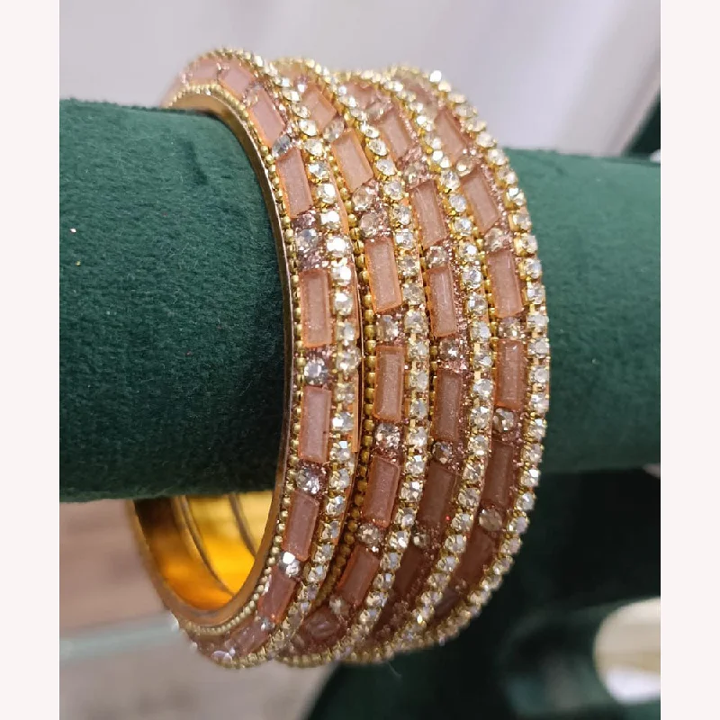 women’s adjustable bangles-Exotica Collection Gold Plated Austrian Stone Bangle Set