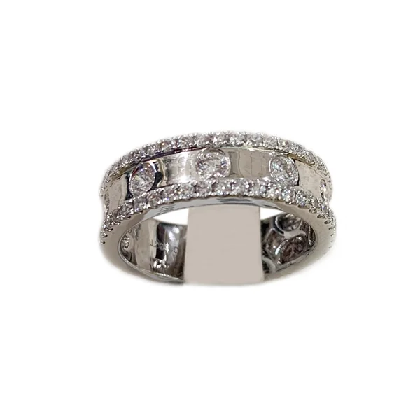 women’s affordable engagement ring sets-18k White Gold Diamond Ring