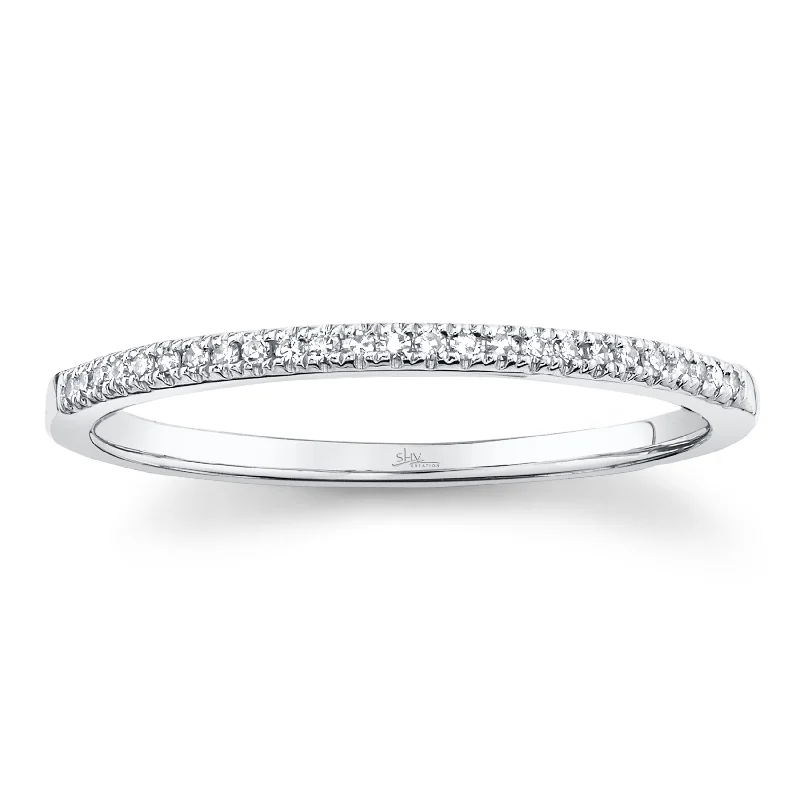 women’s eternity bands-0.08ct White Gold Diamond Pave Band