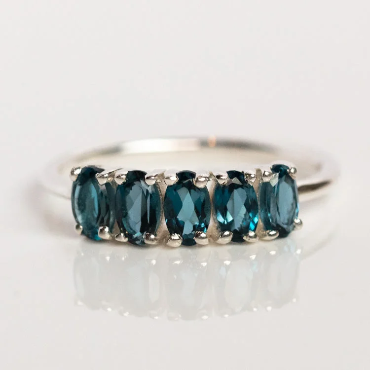 women’s custom gold rings-London Blue Topaz Galaxy Ring in Silver