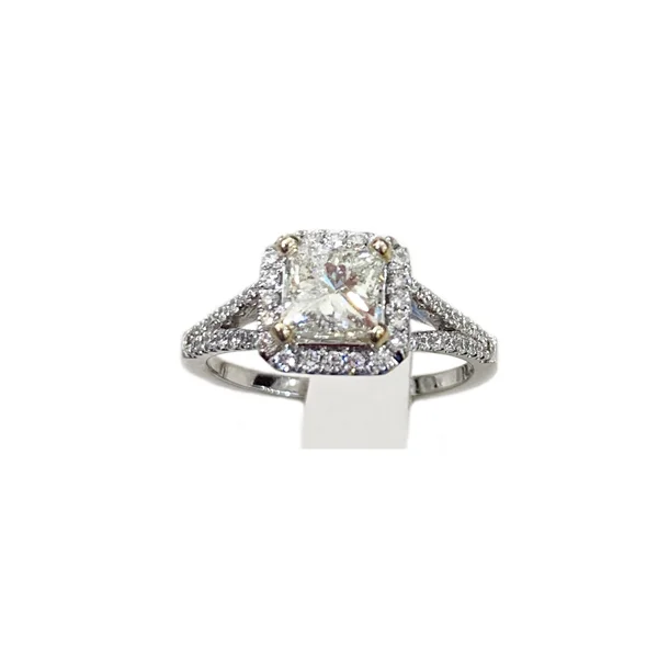 women’s affordable solitaire engagement rings-18k White Gold Diamond Ring