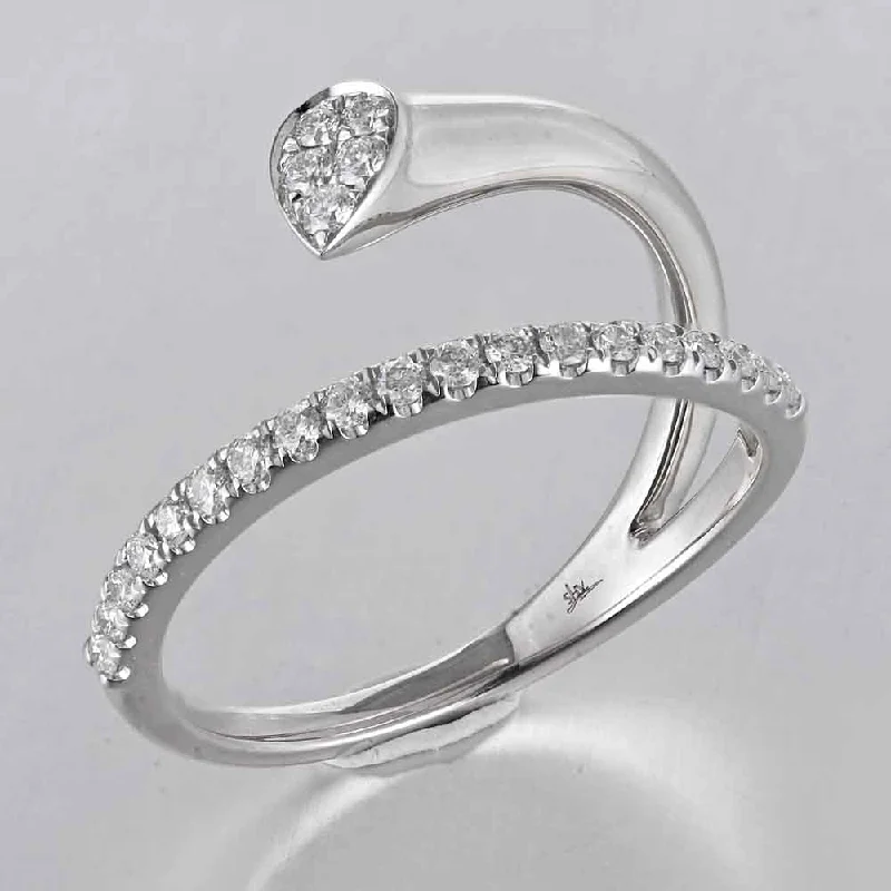 women’s gold rings for engagement-14kt. White Gold Lady's Wrap Ring with 0.29ct TW Dia