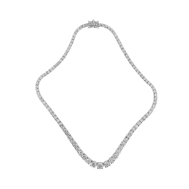 women’s gold pendant necklaces-Platinum Riviera 25.19-Carat Diamond Necklace