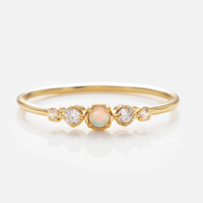 women’s birthstone rings-Opal Stacking Ring