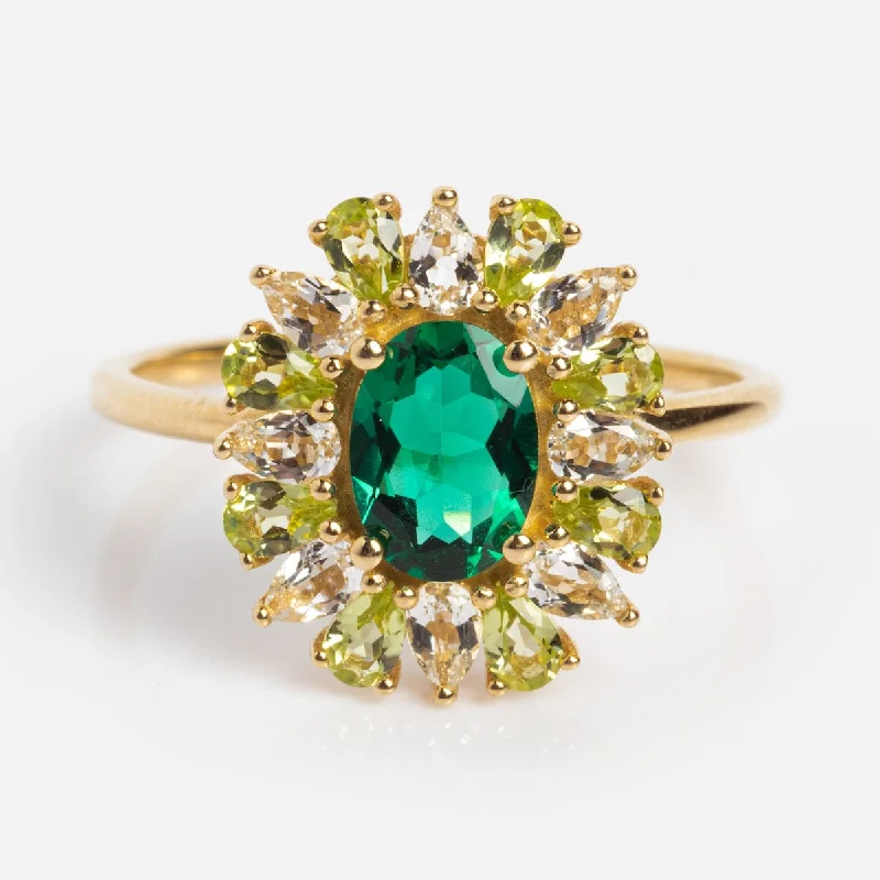 women’s luxury wedding rings-Solid Gold 2024 May Capsule Emerald Statement Ring