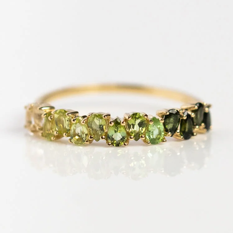 women’s eternity engagement rings-Solid Gold Ombre Birthstone Ring