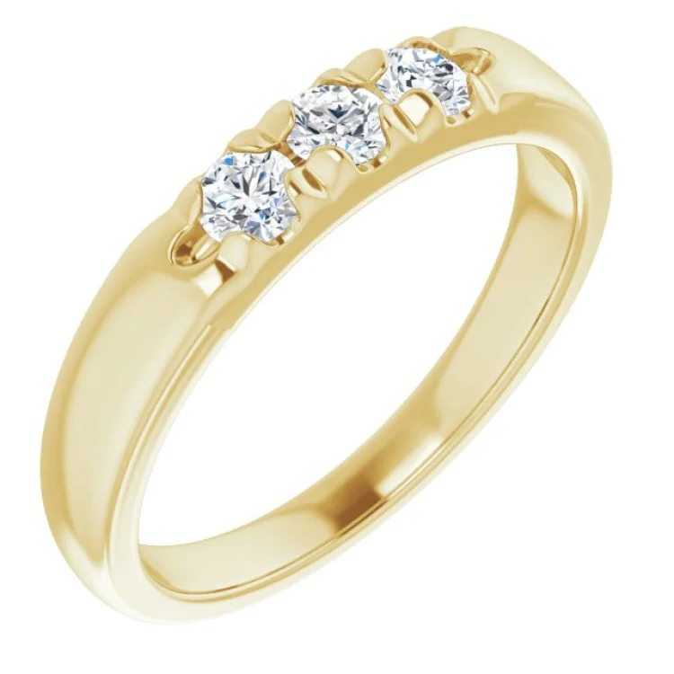 women’s silver stackable rings-14K Yellow 1/3 CTW Lab-Grown Diamond Anniversary Band