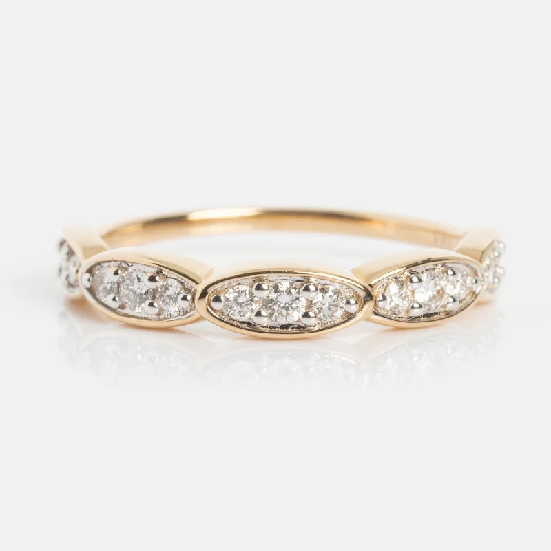 women’s vintage diamond rings-14k Vintage Inspired Diamond Stacking Band