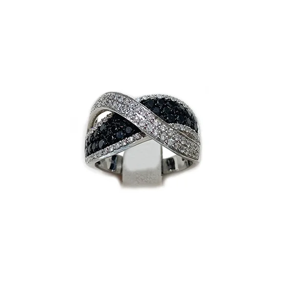 women’s bridal engagement rings-14k White Gold Black Diamond Ring