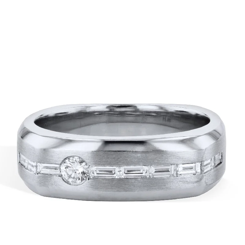 women’s wedding sets-Platinum and Diamond Men's Ring