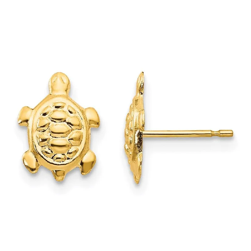 women’s elegant diamond earrings-Madi K Kid's 14k  Turtle Post Earrings