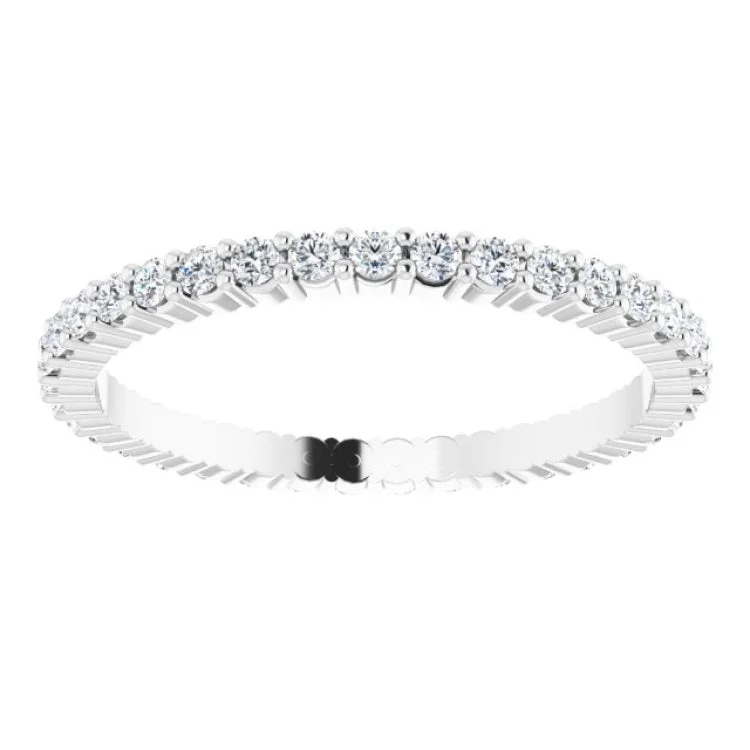 women’s vintage diamond rings-14K White 1/2 CTW Lab-Grown Diamond Eternity Band Size 4.5