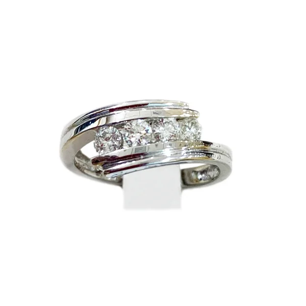 women’s custom-designed engagement rings-14k White Gold Diamond Ring