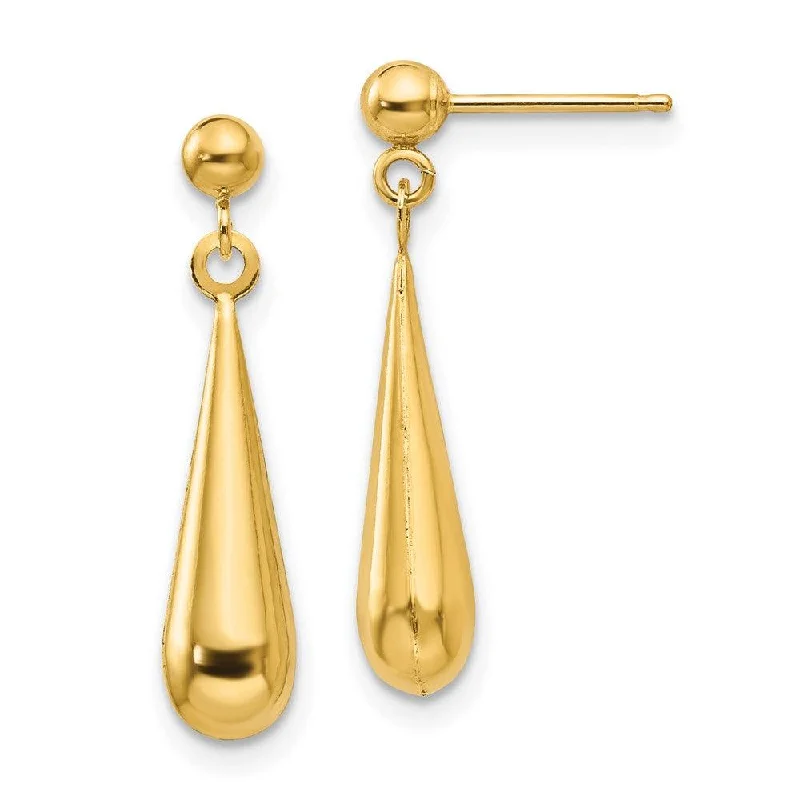 women’s pearl drop earrings-Madi K Kid's 14k  Teardrop Dangle Post Earrings