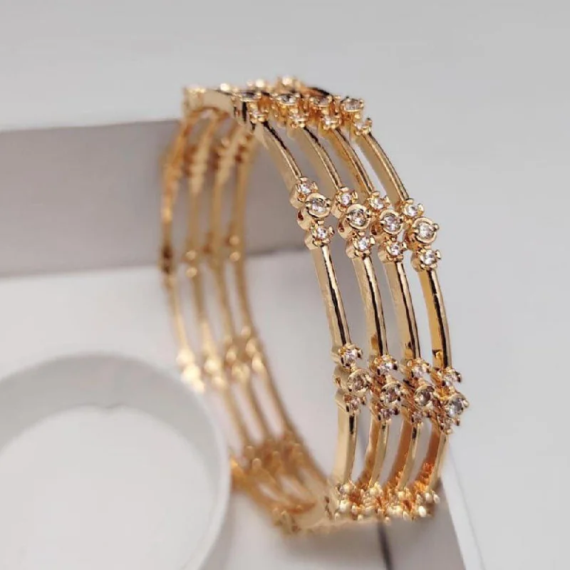 women’s layered bracelets-Aamrapali Gold Plated Austrian Stone Bangle