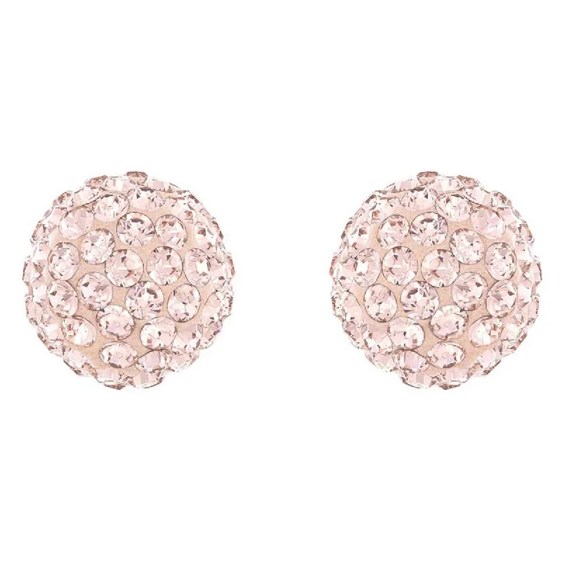 women’s diamond hoop earrings-Swarovski Women's Blow Rose Gold Plated Bubble Shaped Crystal Pierced Earrings, 3/8" Diameter | 5117726