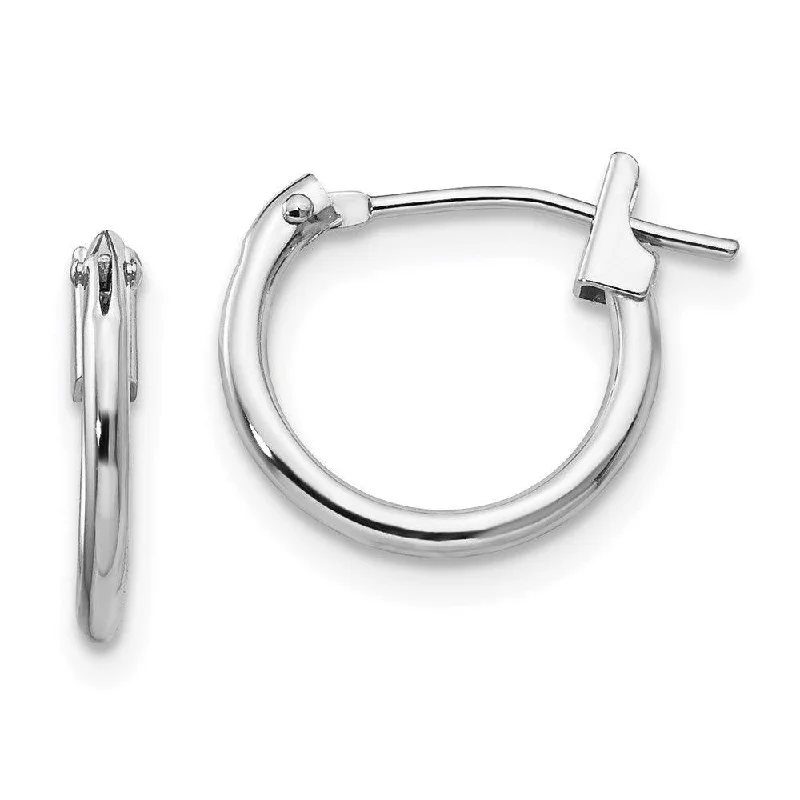 women’s elegant earrings-Madi K Kid's 14k White Gold  1.25mm Hoop Earrings