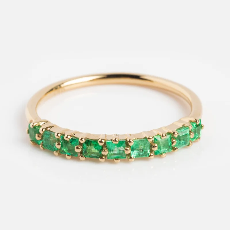 women’s simple rings-Emerald Evie Ring