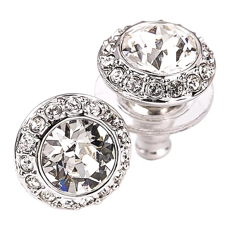 women’s sparkling earrings-Swarovski Women's Angelic Rhodium-Plated Clear Crystal Pierced Earrings, 3/8" Diameter | 1081942