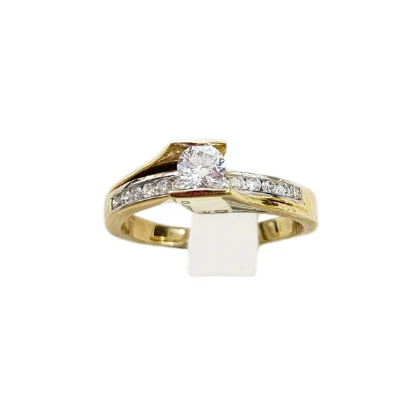 women’s halo sapphire engagement rings-14k Yellow Gold Diamond Ring