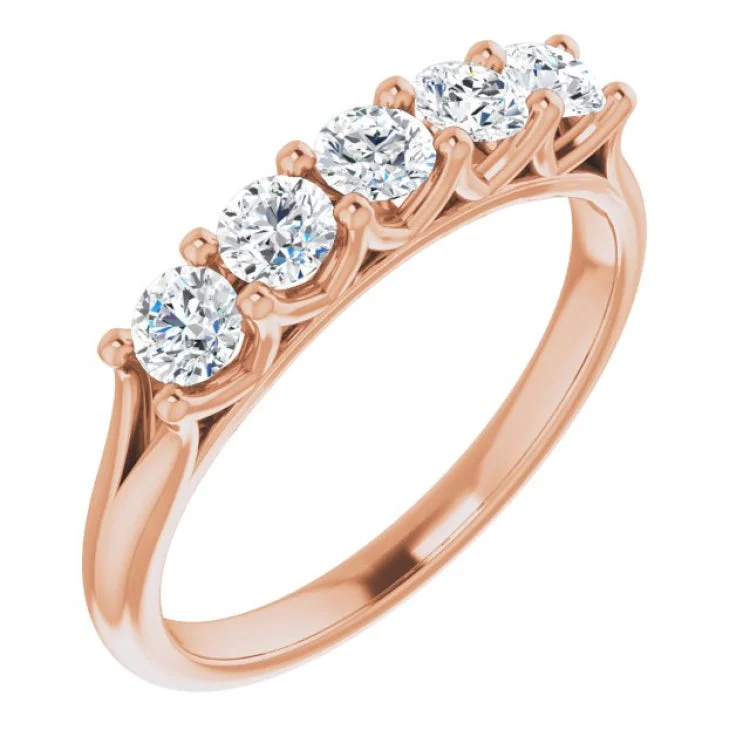 women’s custom engagement rings-14K Rose 5/8 CTW Lab-Grown Diamond Anniversary Band