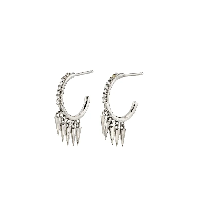 women’s casual earrings-Spike Dangle Hoop Earrings  E0000395